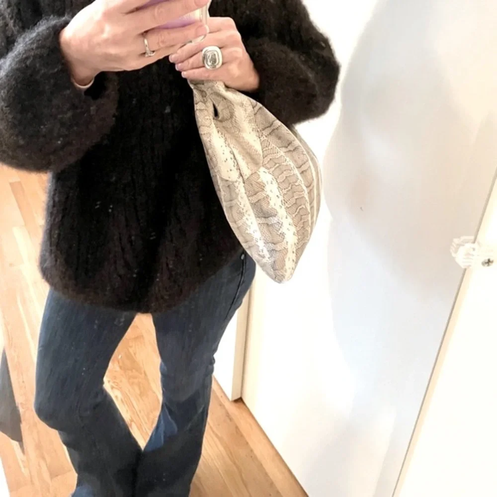 Beirn Jenna Natural Watersnake Leather Hobo Luxury Tote Bag
